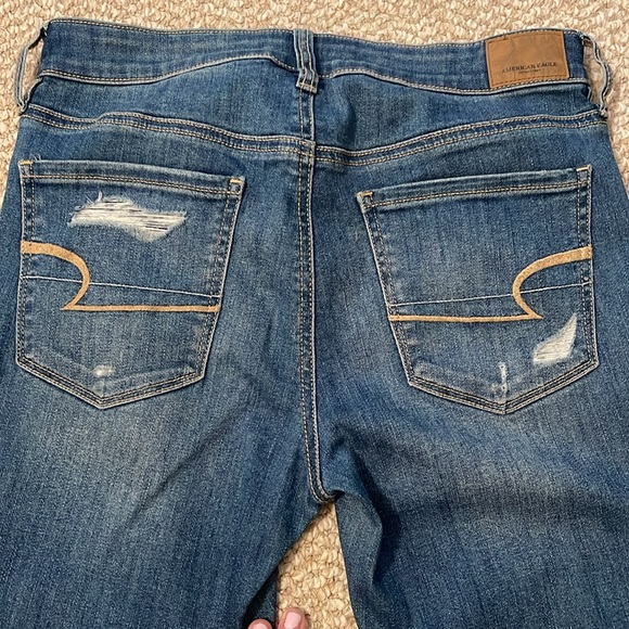 American Eagle Super Stretch Distressed Skinny Jeans - Size 6 Long - Picture 4 of 4